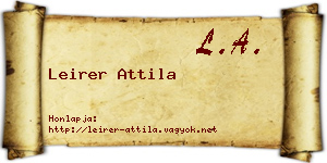 Leirer Attila névjegykártya